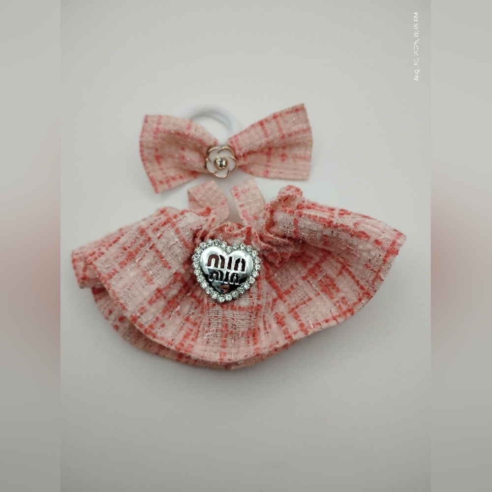 2/15$ ALL LABUBU CLOTHES Labubu Miu Miu Vibes Pink Dress with Headbow - Picture 2 of 2